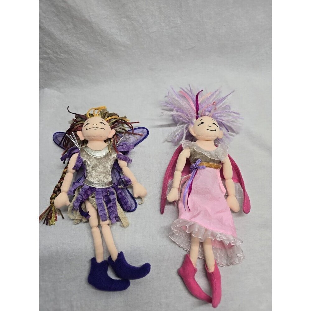 Beneath The Leaf Fairy Cloth Doll Lici & Nishi Manhattan Toy Lot Of 2 Plush Doll